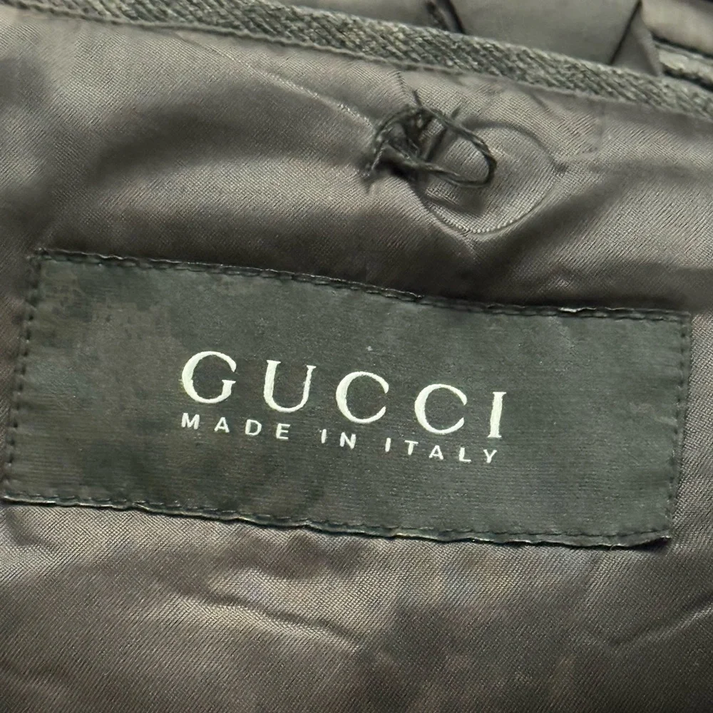 GUCCI Archival 2008 FW Runway Military Field Jacket Waxed Canvas Grey 50 L